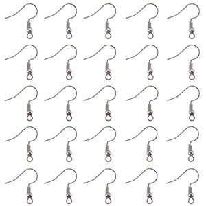 50pcs 925 Silver Earrings Clasps Hooks Ear Components for DIY Jewelry Making