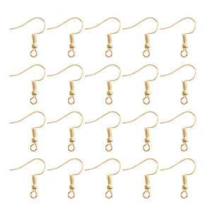 50pcs 925 Silver Earrings Clasps Hooks Ear Components for DIY Jewelry Making