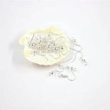 50pcs 925 Silver Earrings Clasps Hooks Ear Components for DIY Jewelry Making