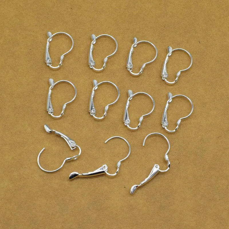 50pcs 925 Sterling Silver Earring Hooks 1.3*2CM