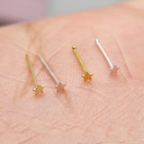 50pcs 925 Sterling Silver Tiny Star Nose Stud Pin Nez Piercing