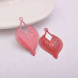 50pcs Matte Silver Rose Charms Necklace Shape Earring Pendant Findings