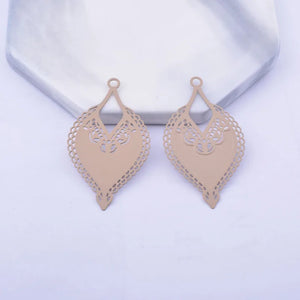 50pcs Matte Silver Rose Charms Necklace Shape Earring Pendant Findings