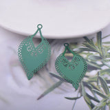 50pcs Matte Silver Rose Charms Necklace Shape Earring Pendant Findings