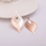 50pcs Matte Silver Rose Charms Necklace Shape Earring Pendant Findings