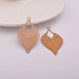 50pcs Matte Silver Rose Charms Necklace Shape Earring Pendant Findings