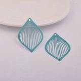 50pcs Metal Jewelry Charm Brass Filigree Pendant DIY Earring Making 28*38mm