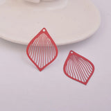 50pcs Metal Jewelry Charm Brass Filigree Pendant DIY Earring Making 28*38mm
