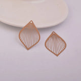 50pcs Metal Jewelry Charm Brass Filigree Pendant DIY Earring Making 28*38mm