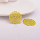 50pcs AB5266 24mm Round Charms Four Hole Print Pendant for DIY Jewelry Making