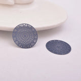 50pcs AB5266 24mm Round Charms Four Hole Print Pendant for DIY Jewelry Making
