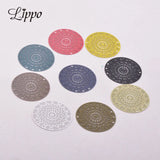 50pcs AB5266 24mm Round Charms Four Hole Print Pendant for DIY Jewelry Making