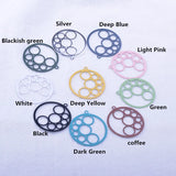 50pcs AB6030 25mm Round Brass Leaves Charms Pendant DIY Jewelry Earring Making