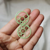 50pcs AB6030 25mm Round Brass Leaves Charms Pendant DIY Jewelry Earring Making