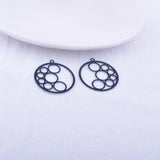 50pcs AB6030 25mm Round Brass Leaves Charms Pendant DIY Jewelry Earring Making