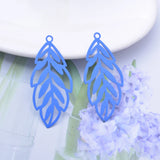 50pcs Filigree Silver Green Leaves Charm Pendant for Earring Findings
