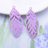 50pcs Filigree Silver Green Leaves Charm Pendant for Earring Findings
