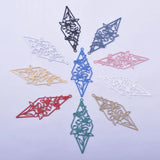 50pcs Brass Painted Pink Red Rhombus Flower Charms 44*16mm AB6497