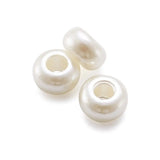 50pcs ABS Pearl Acrylic Rondelle European Beads 12x7mm Hole 5mm