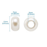 50pcs ABS Pearl Acrylic Rondelle European Beads 12x7mm Hole 5mm