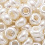 50pcs ABS Pearl Acrylic Rondelle European Beads 12x7mm Hole 5mm