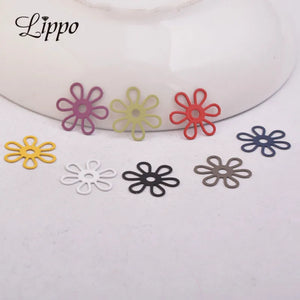 50pcs Flower Filigree Charms for Jewelry Making