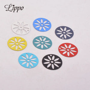 50pcs Flower Charms for Women's Earrings DIY Jewelry Parts