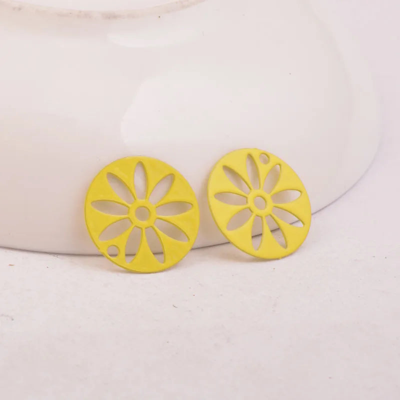 50pcs Flower Charms for Women's Earrings DIY Jewelry Parts
