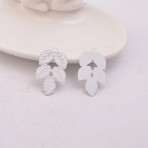 50pcs Leaf Charms Earring Pendant 19*30mm Leaves Findings Woman Bijoux