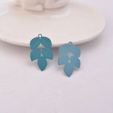 50pcs Leaf Charms Earring Pendant 19*30mm Leaves Findings Woman Bijoux