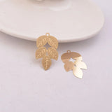 50pcs Leaf Charms Earring Pendant 19*30mm Leaves Findings Woman Bijoux