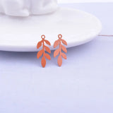 50pcs Leaf Charms Earrings Setting Jewelry Earring Findings For Woman