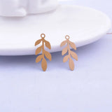 50pcs Leaf Charms Earrings Setting Jewelry Earring Findings For Woman