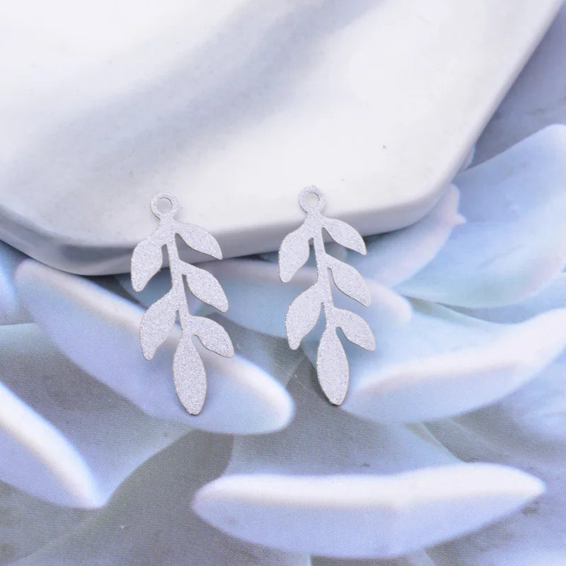 50pcs Leaf Charms Earrings Setting Jewelry Earring Findings For Woman