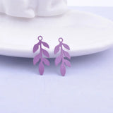 50pcs Leaf Charms Earrings Setting Jewelry Earring Findings For Woman