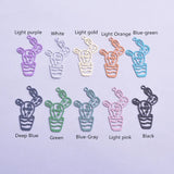 50pcs Filigree Cactus Charms Brass Plant Pendant DIY Earring