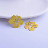 50pcs Hibiscus Flowers Charms Earring Pendant