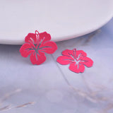 50pcs Hibiscus Flowers Charms Earring Pendant