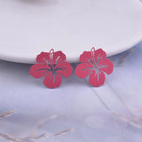 50pcs Hibiscus Flowers Charms Earring Pendant