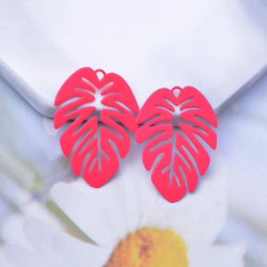 50pcs Brass Monstera Leaf Charms Pendant DIY Jewelry Findings