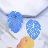 50pcs Brass Monstera Leaf Charms Pendant DIY Jewelry Findings