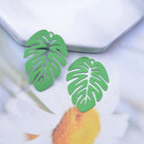 50pcs Brass Monstera Leaf Charms Pendant DIY Jewelry Findings