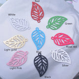 50pcs Brass Leaf Charms 21*12mm Women's Earring Findings