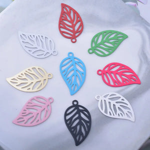 50pcs Brass Leaf Charms 21*12mm Women's Earring Findings