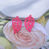 50pcs Brass Leaf Charms 21*12mm Women's Earring Findings