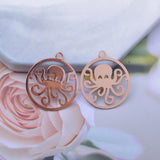 50pcs Octopus Charms Green Brass Paint Rose Pendant DIY Jewelry Findings