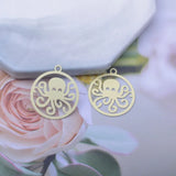 50pcs Octopus Charms Green Brass Paint Rose Pendant DIY Jewelry Findings