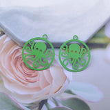 50pcs Octopus Charms Green Brass Paint Rose Pendant DIY Jewelry Findings