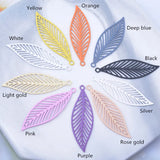 50pcs Brass Long Leaf Charms 10x32mm DIY Earring Findings