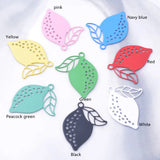 50pcs Brass Lemon Charms Fruits Jewelry Pendant